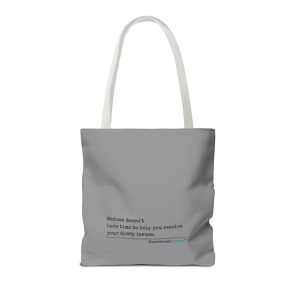 Medusa and Your Daddy Haiku - Tote Bag (Dual-sided print in Stone Grey)
