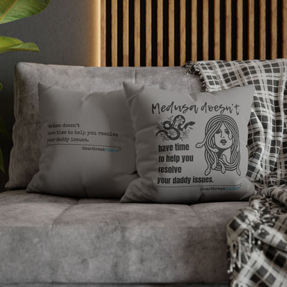Medusa and Your Daddy Haiku - Faux Suede Square Pillowcase (Slate Gray)
