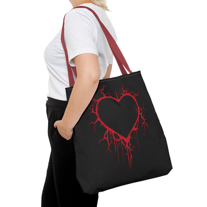 Cracked Heart Tote Bag (in Crimson) - (The Only Hearts Collection)