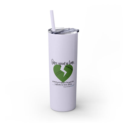 A Lonely Creature Begged Frankenstein Haiku - Skinny Venti Tumbler with Eco-Friendly, Reusable, Matching Straw, 20oz