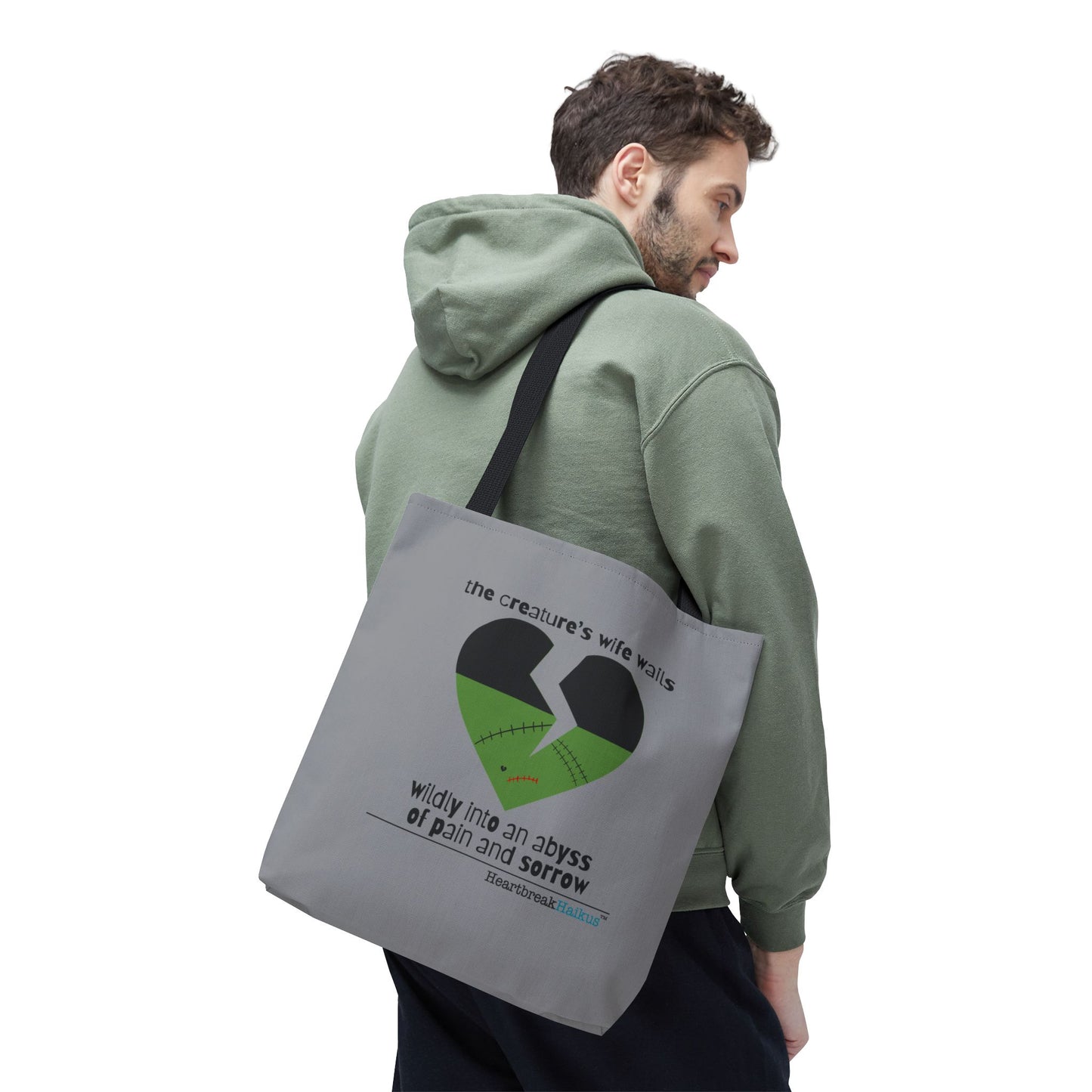 The Creature's Wife Wails Frankenstein Haiku - Tote Bag (Stone Grey)