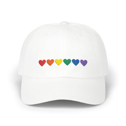 Embroidered Rainbow Hearts - Classic Adjustable Cap (Only Hearts Collection)