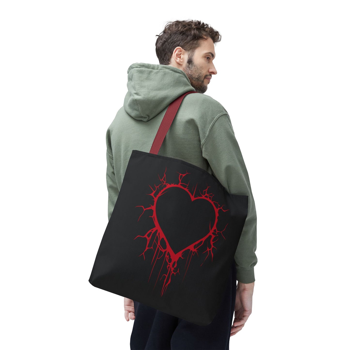 Cracked Heart Tote Bag (in Crimson) - (The Only Hearts Collection)