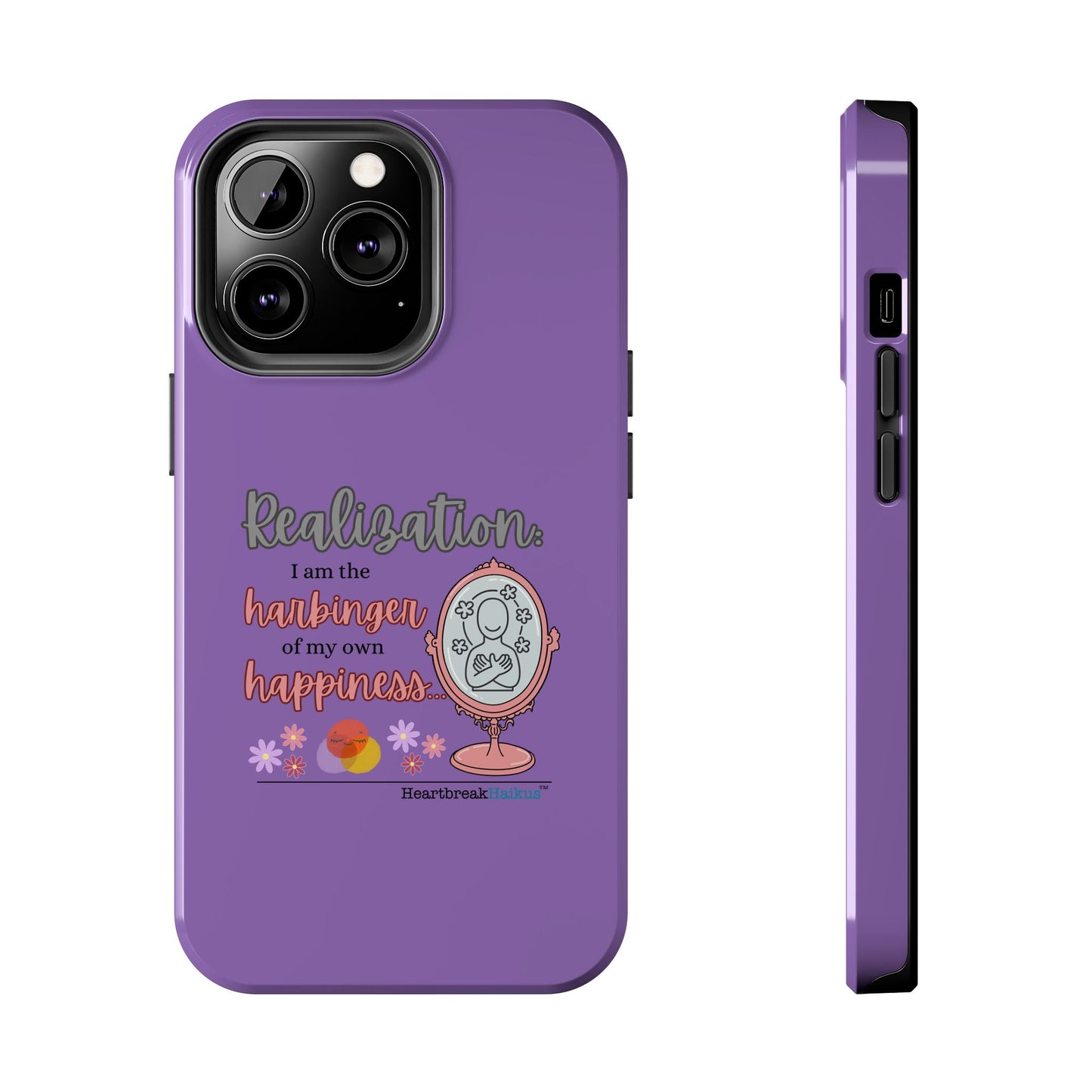 Harbinger of Happiness Tough Phone Cases (purple) available for iPhone 11-16 or Samsung Galaxy S21-S24