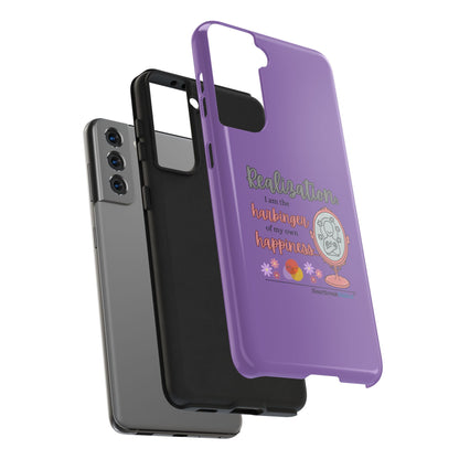 Harbinger of Happiness Tough Phone Cases (purple) available for iPhone 11-16 or Samsung Galaxy S21-S24