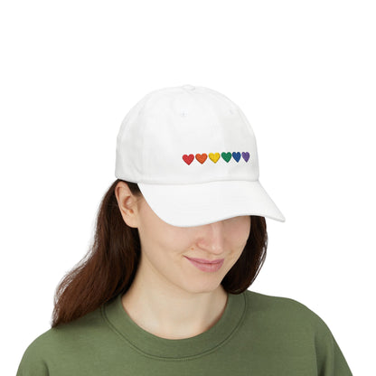 Embroidered Rainbow Hearts - Classic Adjustable Cap (Only Hearts Collection)
