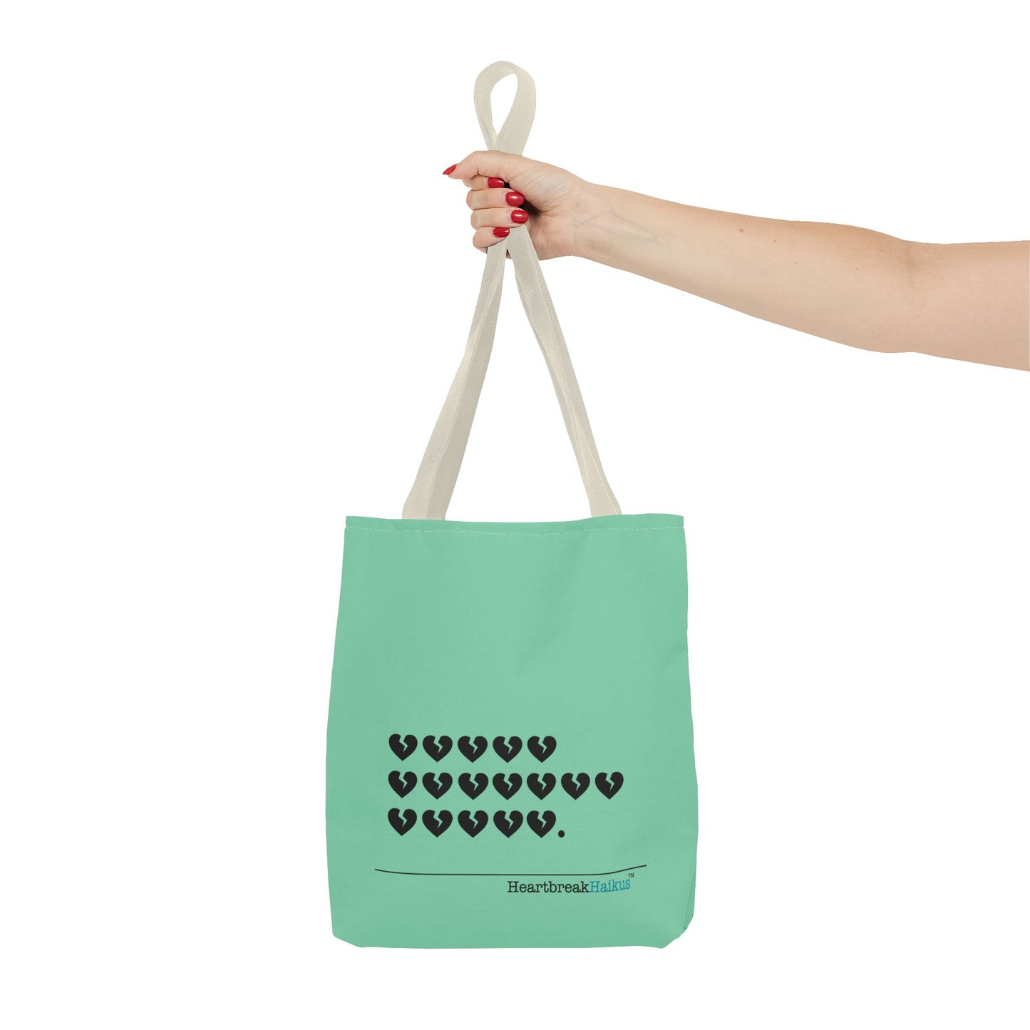 "Hieroglyph Heartbreak Haiku" Tote Bag (in Spearmint)
