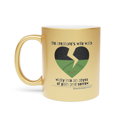 The Creature's Wife Wails Wildly Frankenstein Haiku - Silver/Gold Coffee Mug
