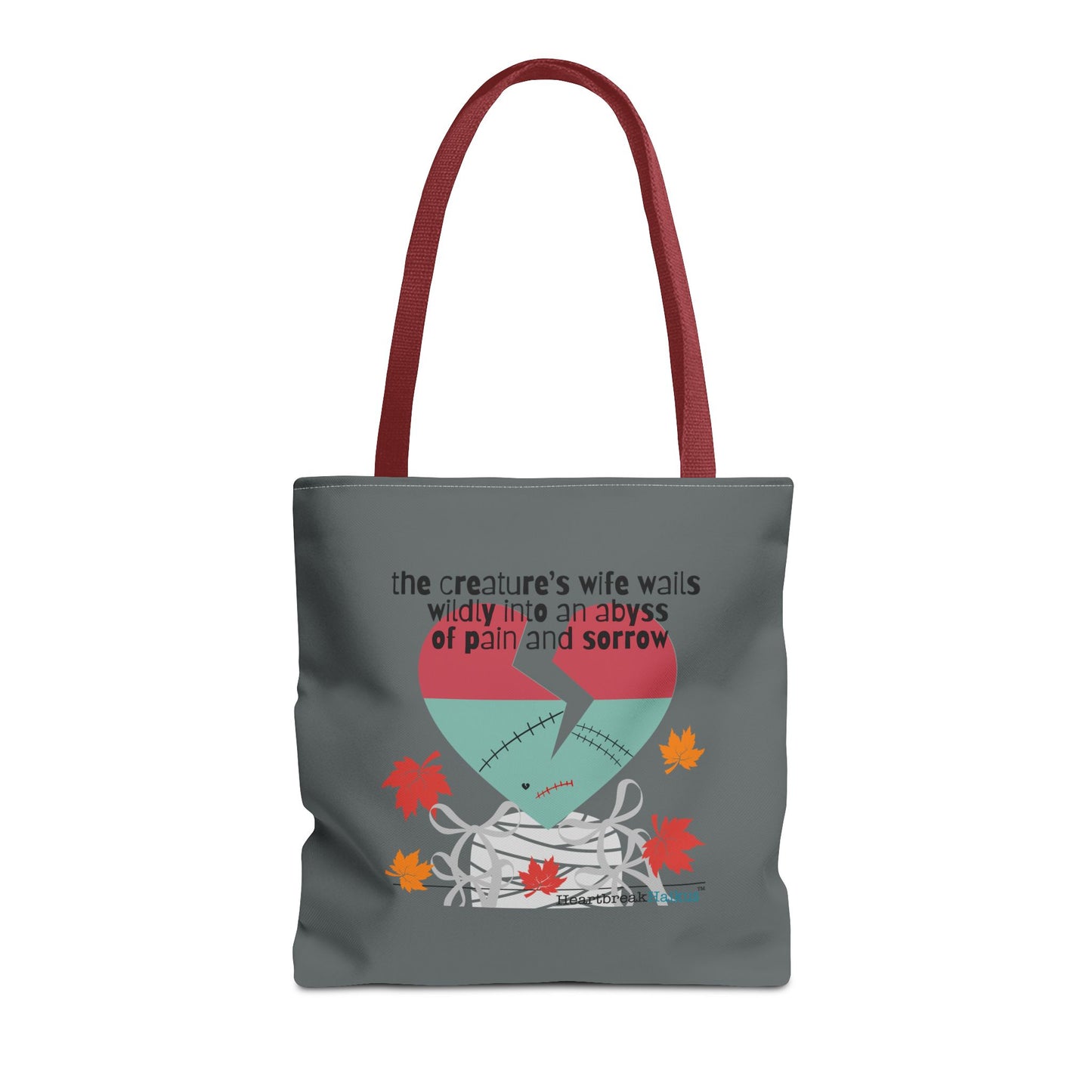 The Creature's Wife Wails Wildly Frankenstein Haiku - Tote Bag (dual-sided print in Slate Grey) - Frankenstein 2025 Makeover
