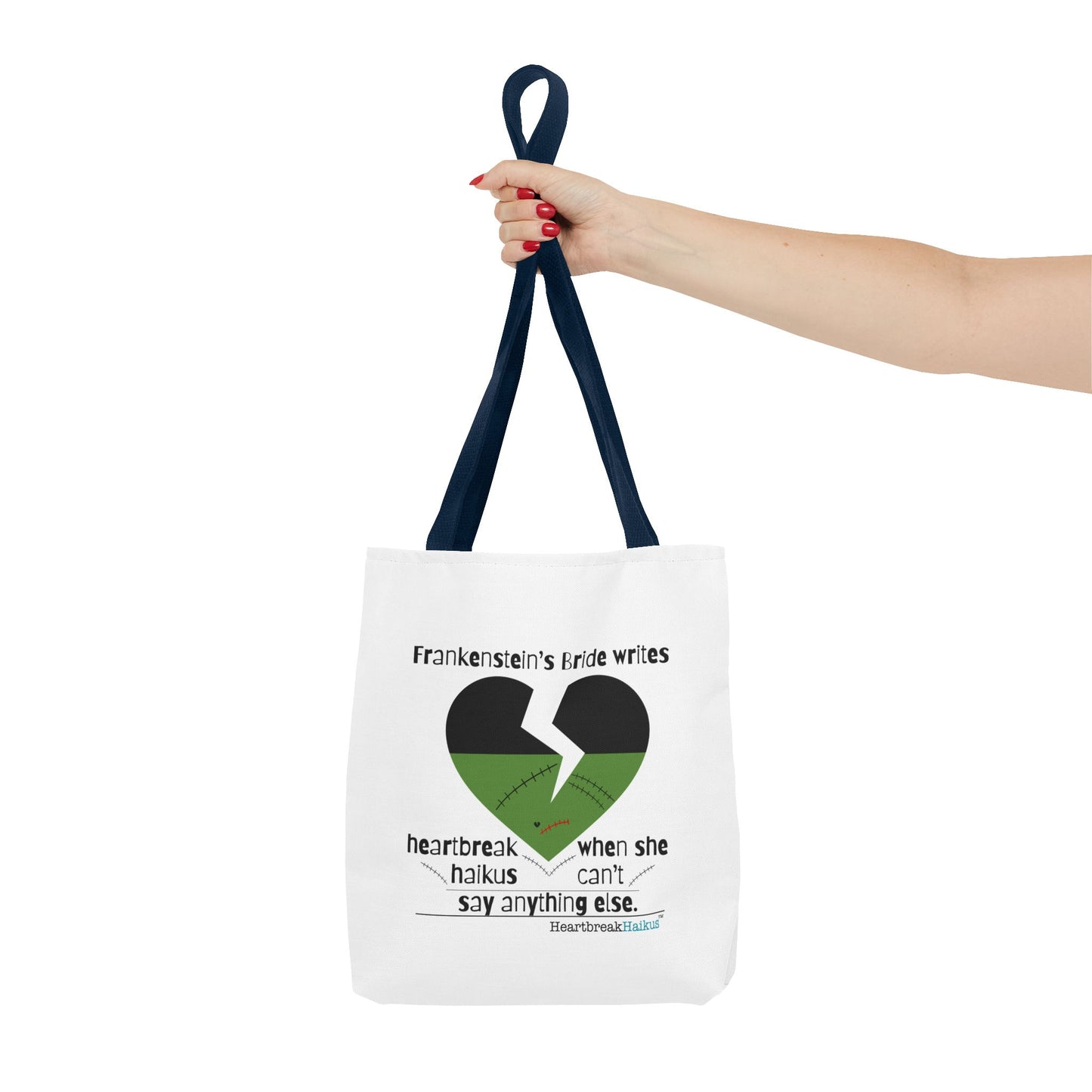 Frankenstein's Bride Writes Heartbreak Haikus - Tote Bag (Dual-sided print in Snow White)