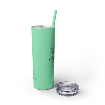 Safer as Pluto Haiku - Skinny Venti Tumbler with Eco-Friendly, Reusable, Matching Straw, 20oz