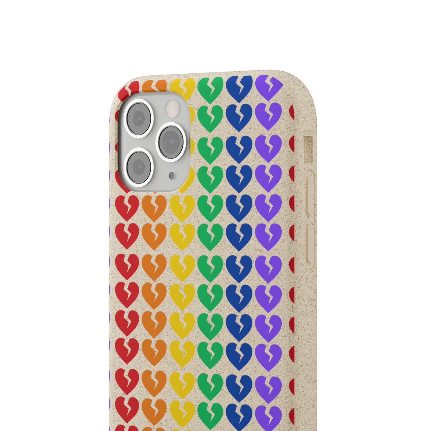 Rainbow Hearts Collection Pattern - Biodegradable Phone Case, Eco-Friendly Phone Cover (Only Hearts Collection)