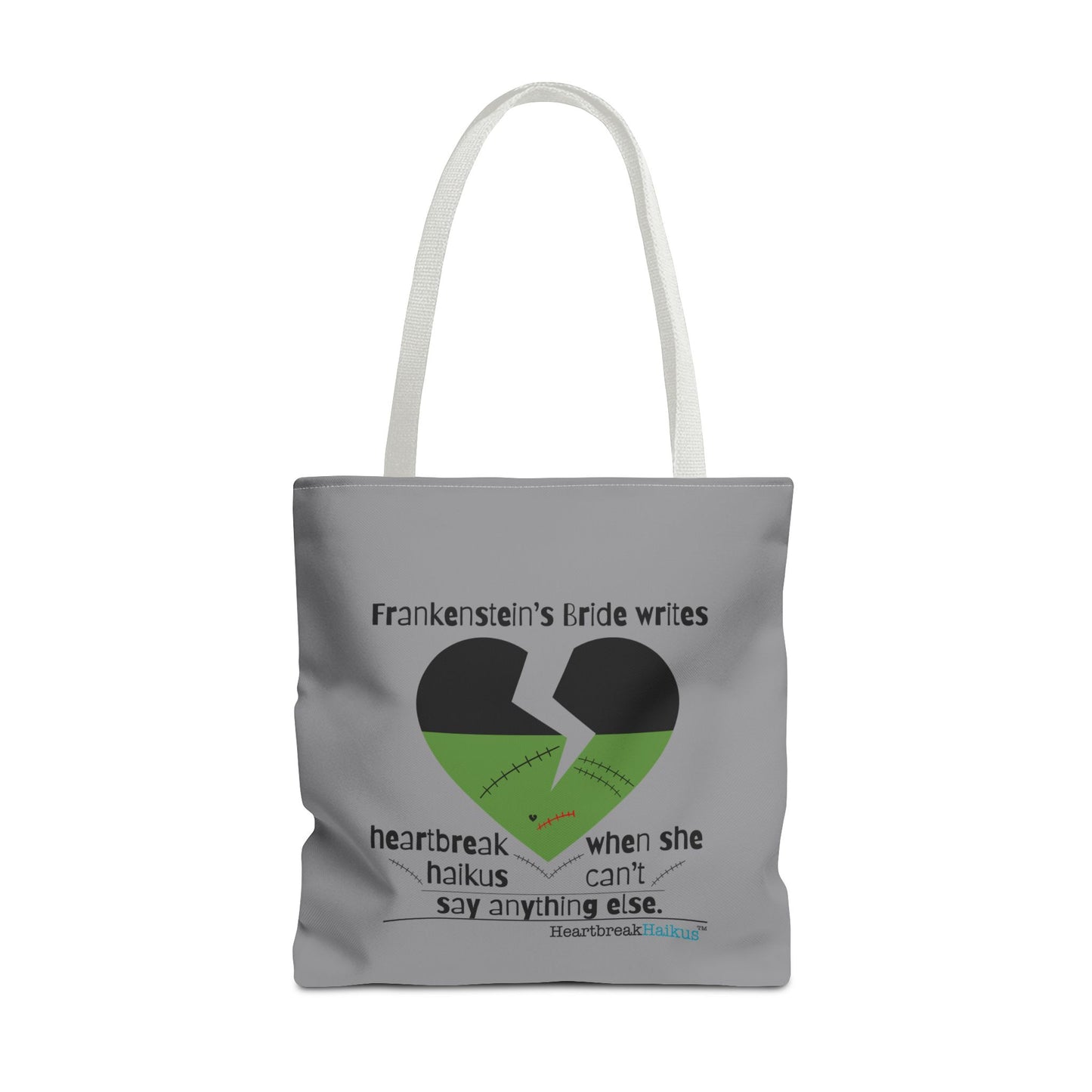 Frankenstein's Bride Writes Heartbreak Haikus - Tote Bag (Dual-sided print in Stone Grey)