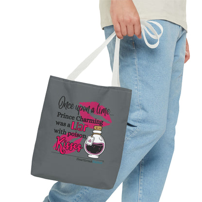 Prince Charming's Poison Kisses Haiku - Tote Bag (Dual-sided print in Moody Grey)