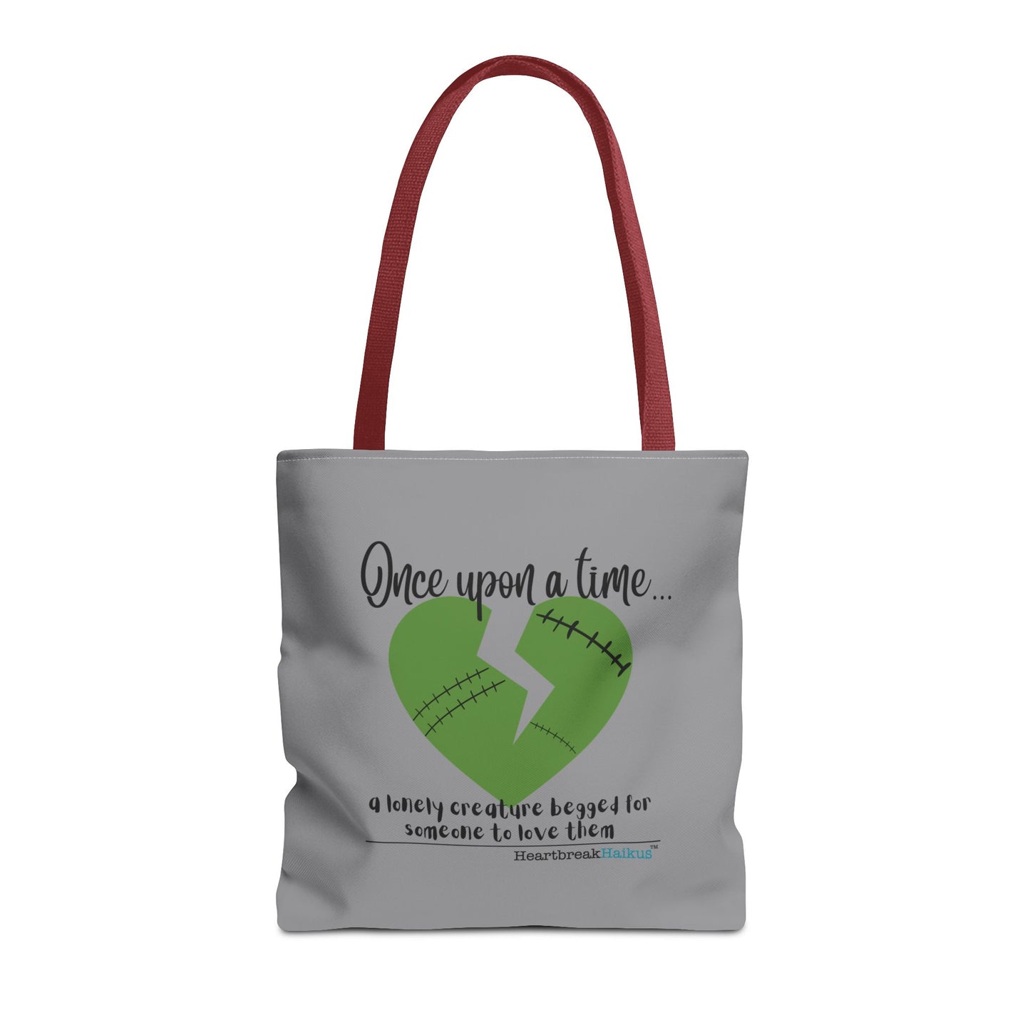 A Lonely Creature Begged Frankenstein Haiku - Tote Bag (Dual-sided print in Stone Grey)