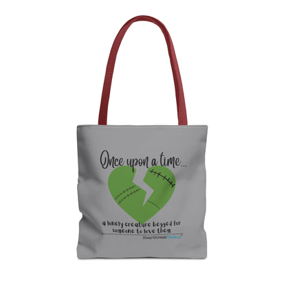 A Lonely Creature Begged Frankenstein Haiku - Tote Bag (Dual-sided print in Stone Grey)