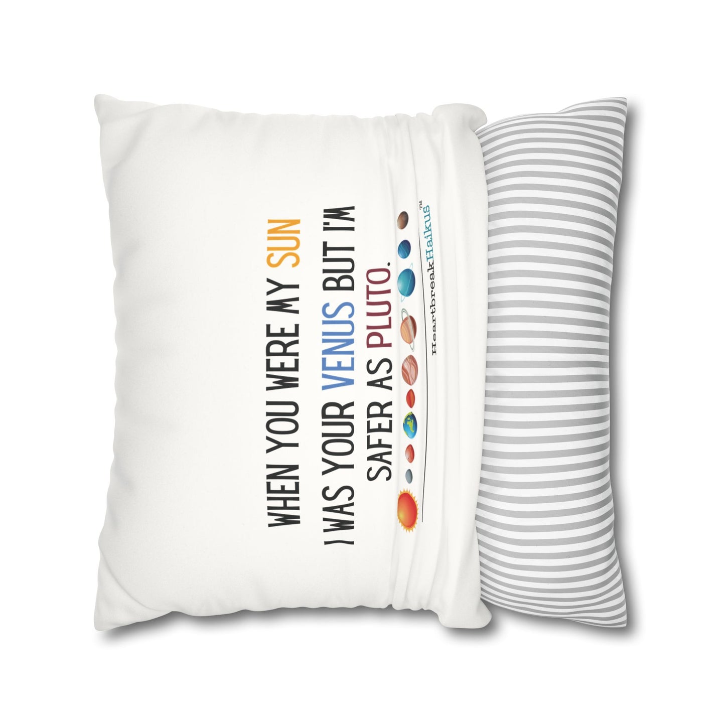 Safer as Pluto Haiku - Faux Suede Square Pillowcase