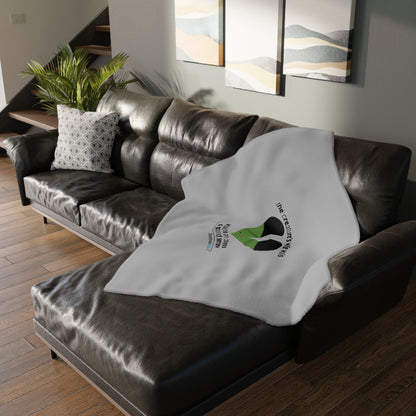 The Creature's Wife Wails Wildly Frankenstein Haiku - Plush Throw Blanket (in Stone Grey)