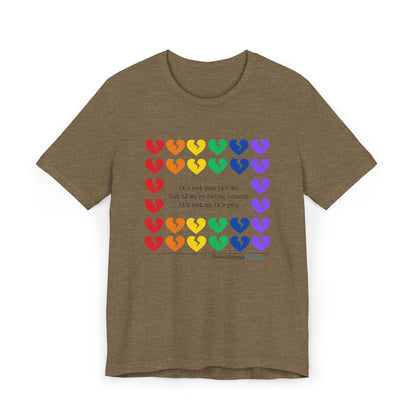 It's Not Me/You Haiku - Unisex Jersey T-Shirt  (Rainbow Hearts Collection)