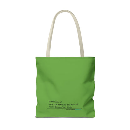 Abracadabra Sang the Witch Haiku - Tote Bag (Dual-sided print in Avocado Green)