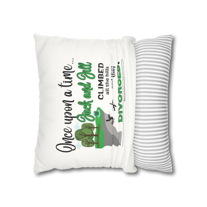 Jack and Jill Divorced Haiku - Faux Suede Square Pillowcase