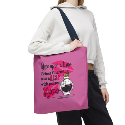 Prince Charming's Poison Kisses Haiku - Tote Bag (Dual-sided print in Candy Pink)