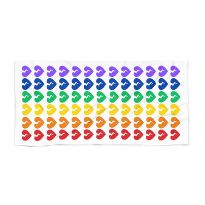 Only Hearts - Vibrant Beach Towel (Rainbow Heartbreak Collection)