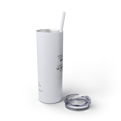 Safer as Pluto Haiku - Skinny Venti Tumbler with Eco-Friendly, Reusable, Matching Straw, 20oz