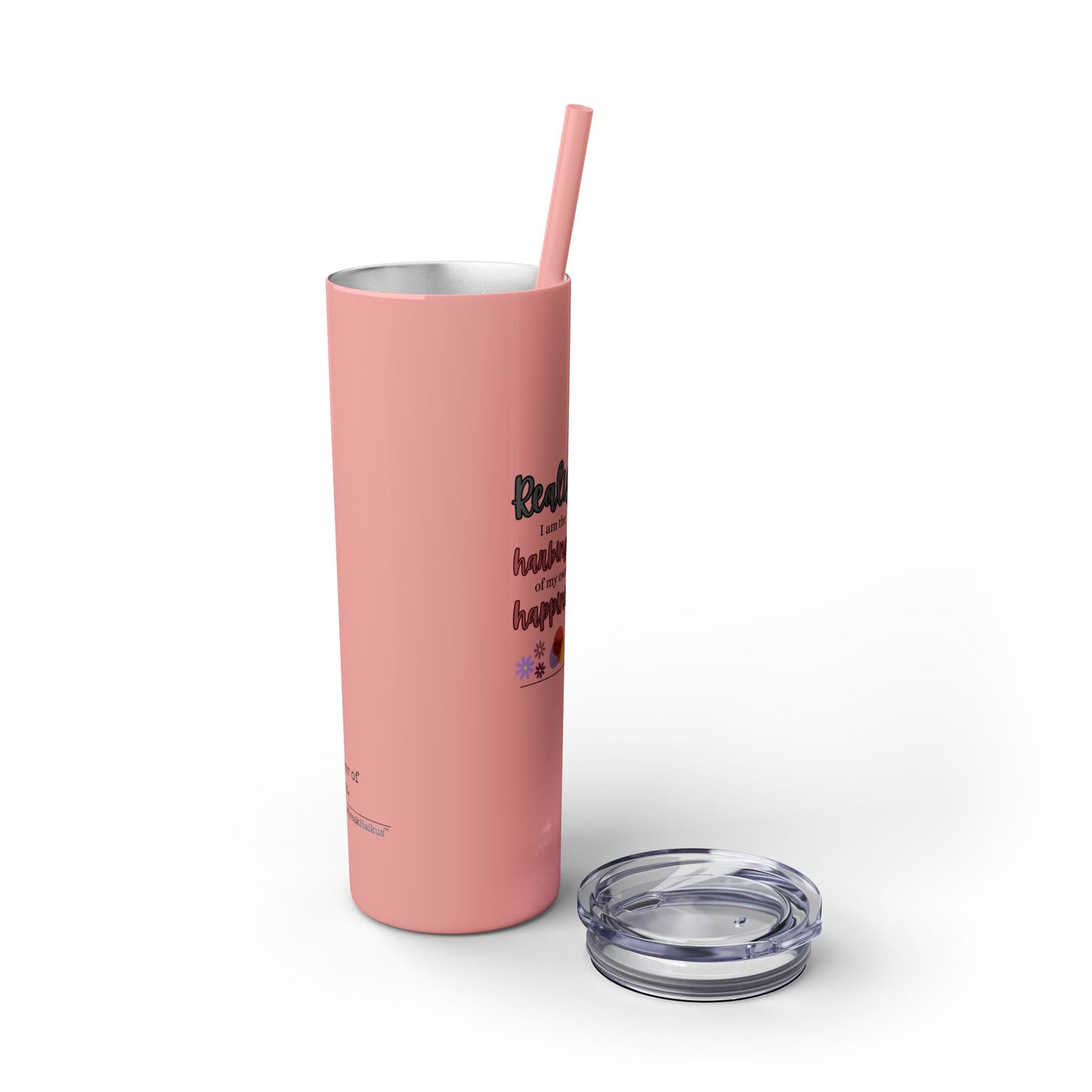 Harbinger of Happiness Haiku - Skinny Venti Tumbler with Eco-Friendly, Reusable, Matching Straw, 20oz