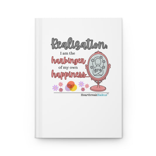 Harbinger of Happiness Haiku - Hardcover Journal in White