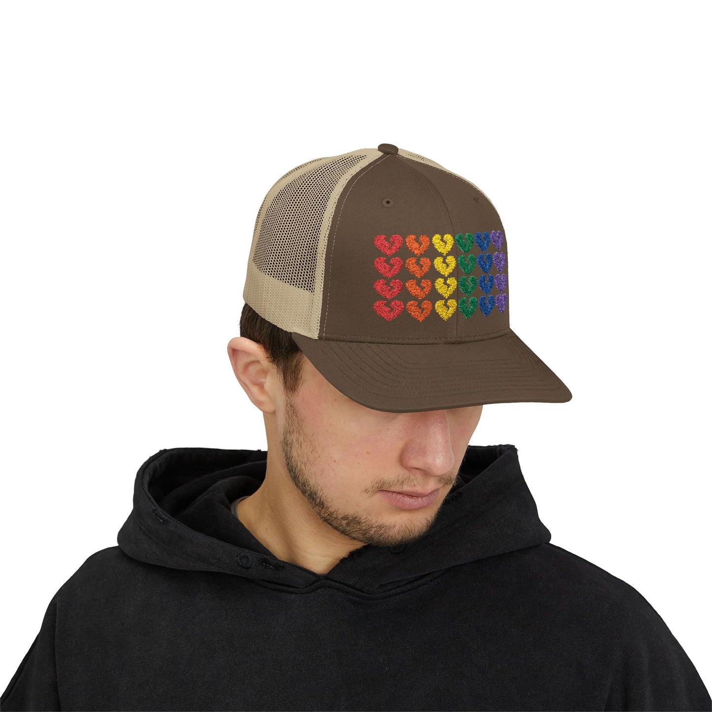 Rainbow Heartbreak Collection - Embroidered Trucker Hat (Only Hearts Collection)
