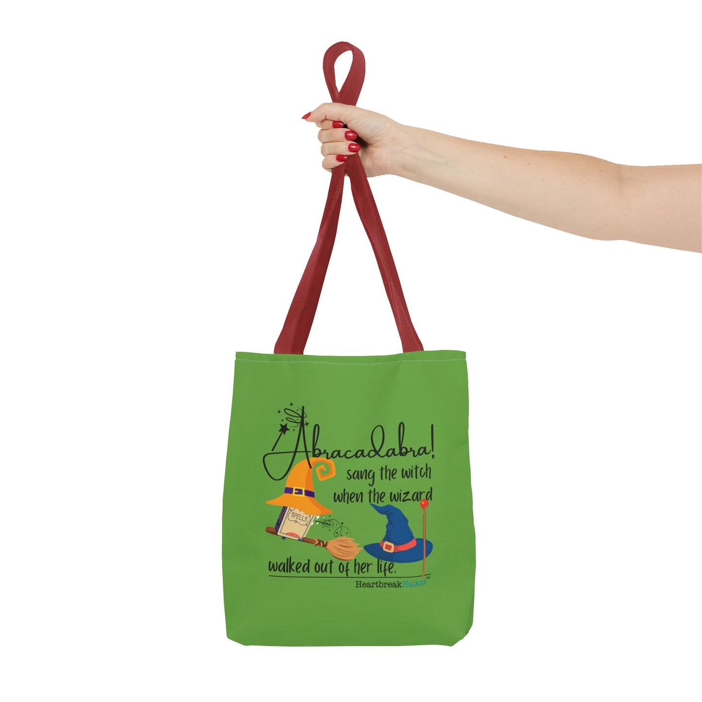Abracadabra Sang the Witch Haiku - Tote Bag (Dual-sided print in Avocado Green)