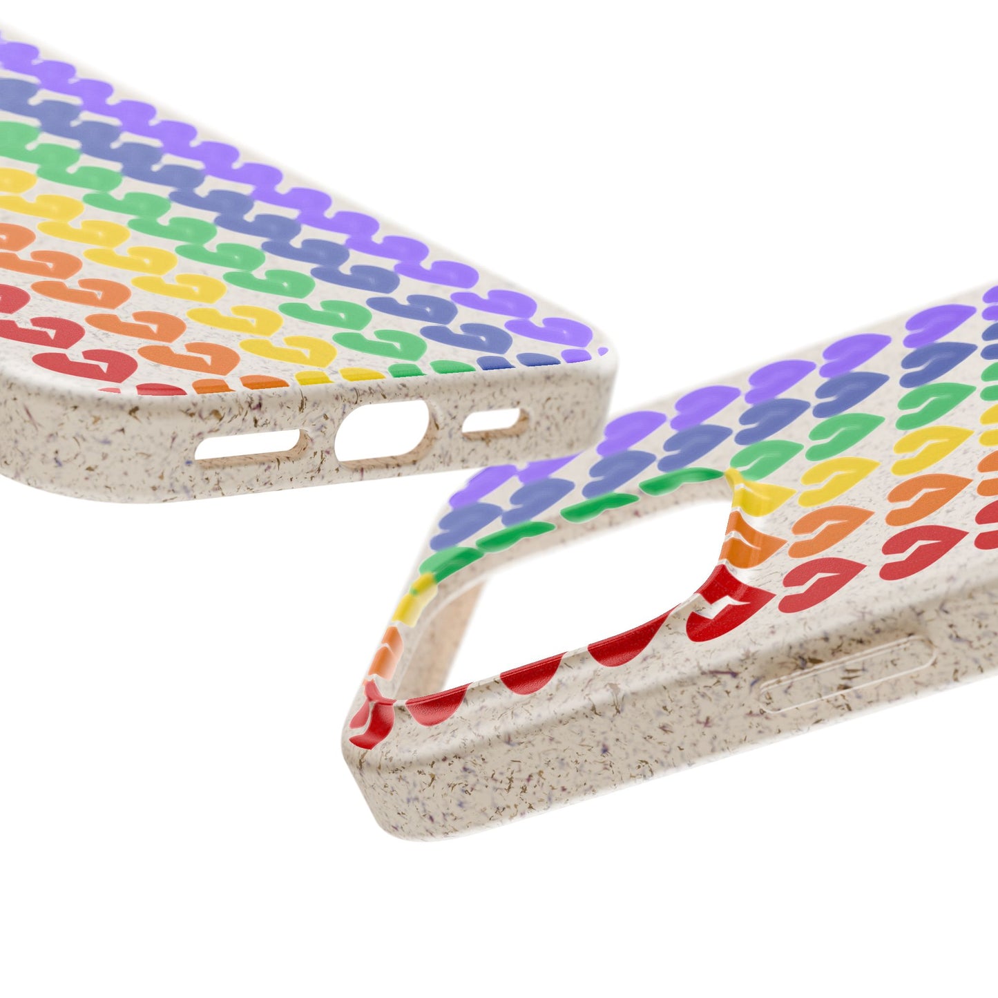 Rainbow Hearts Collection Pattern - Biodegradable Phone Case, Eco-Friendly Phone Cover (Only Hearts Collection)
