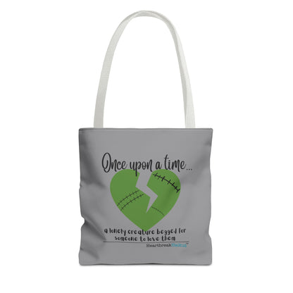 A Lonely Creature Begged Frankenstein Haiku - Tote Bag (Dual-sided print in Stone Grey)