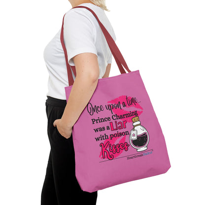Prince Charming's Poison Kisses Haiku - Tote Bag (Dual-sided print in Candy Pink)