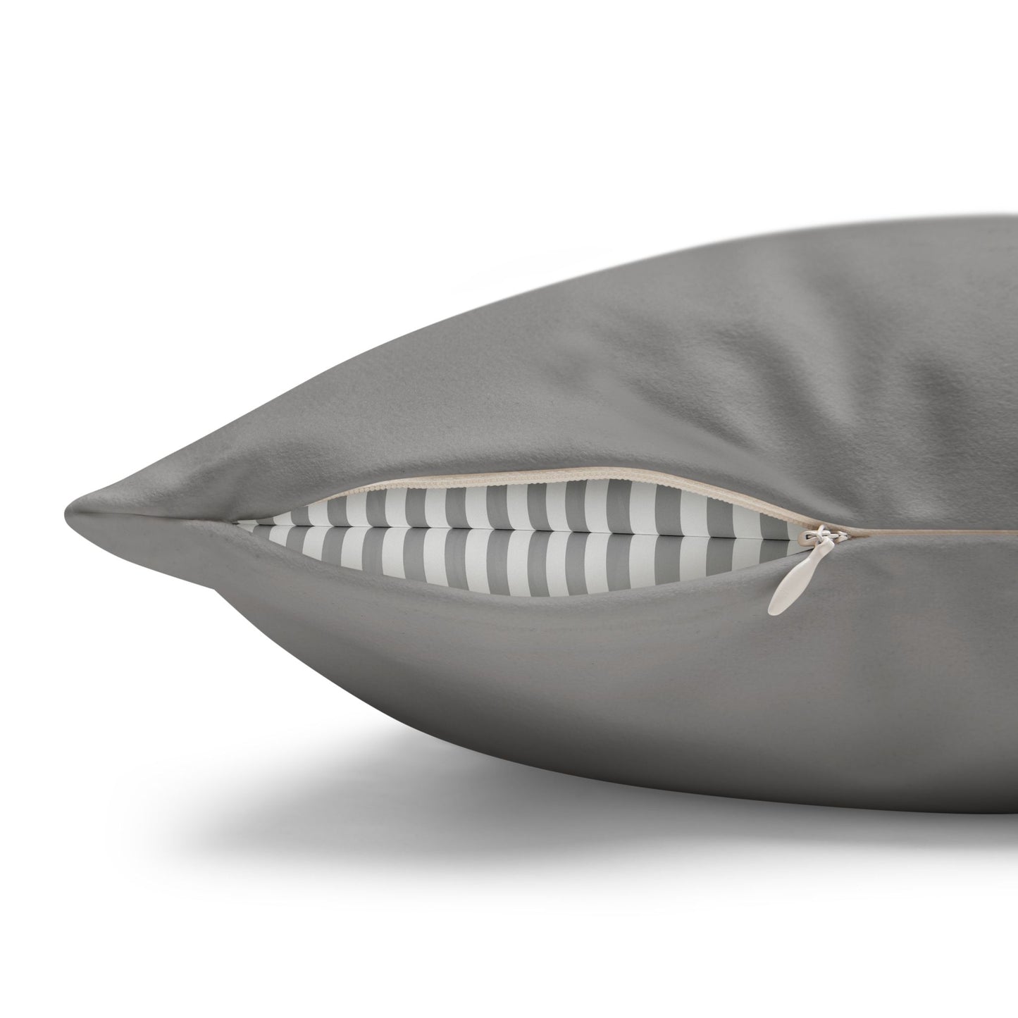 The Creature's Wife Wails Frankenstein Haiku - Faux Suede Square Pillowcase (in Stone Grey)