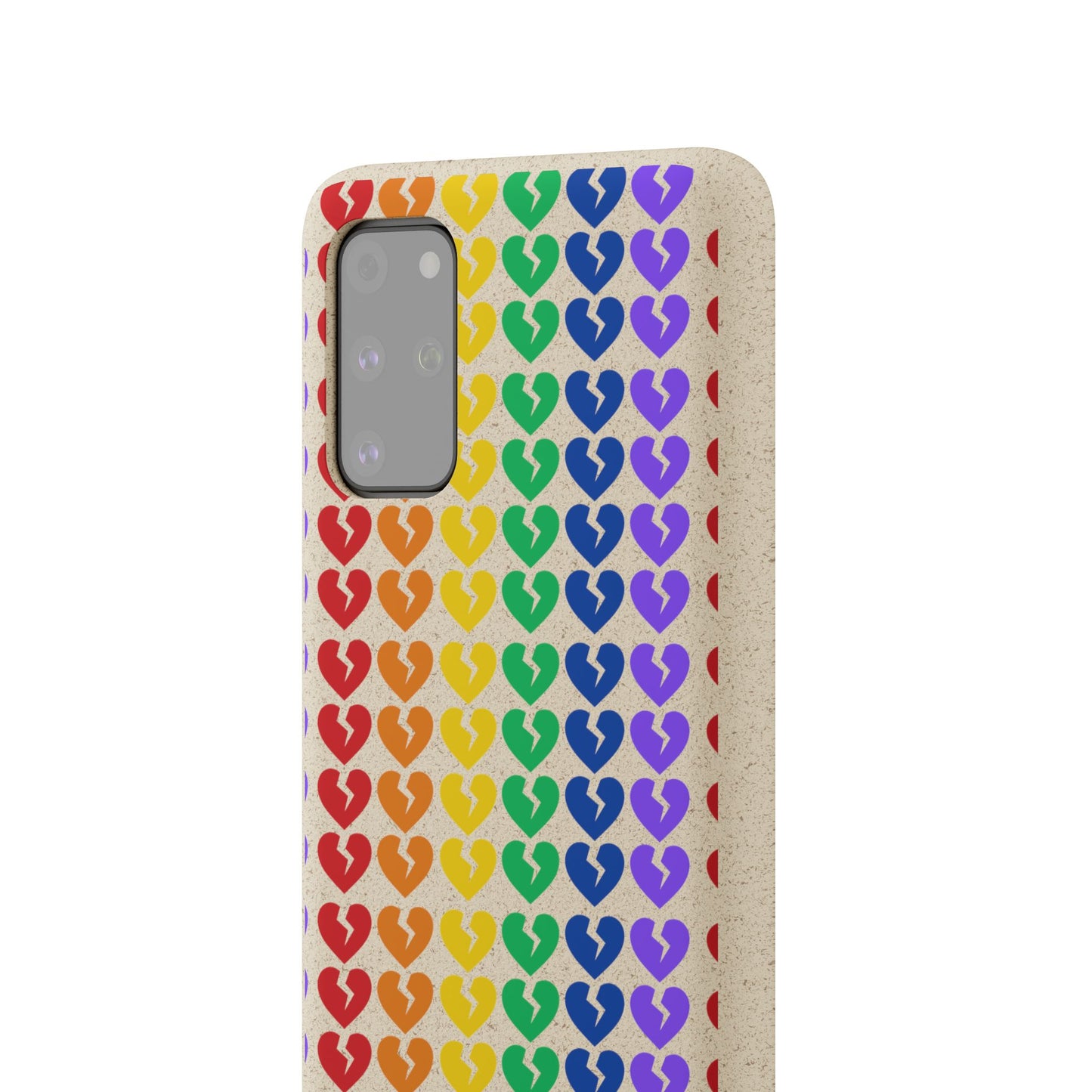 Rainbow Hearts Collection Pattern - Biodegradable Phone Case, Eco-Friendly Phone Cover (Only Hearts Collection)