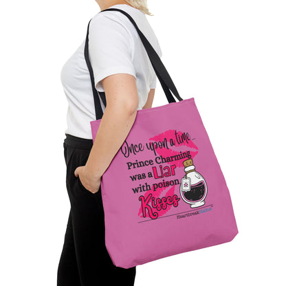 Prince Charming's Poison Kisses Haiku - Tote Bag (Dual-sided print in Candy Pink)