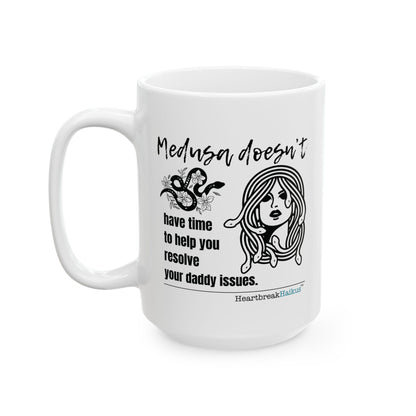 "Medusa doesn't...daddy issues." Dual-Design Ceramic Mug (11oz or 15oz, Dual-Design)