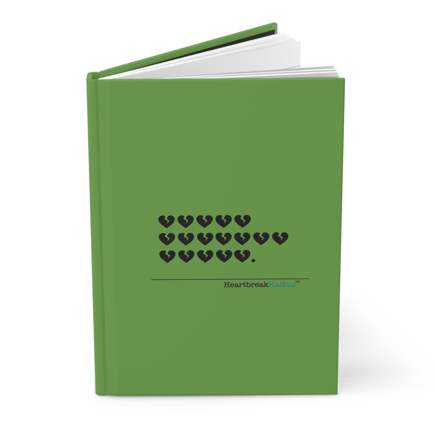 Hieroglyph Heartbreak Haiku - Hardcover Journal Design in Spring Green