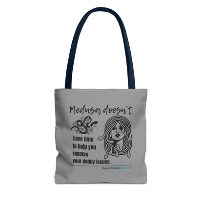 Medusa and Your Daddy Haiku - Tote Bag (Dual-sided print in Stone Grey)