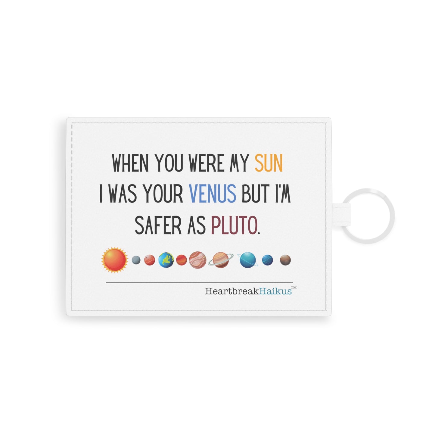 Safer as Pluto Haiku - Saffiano Leather Card Holder