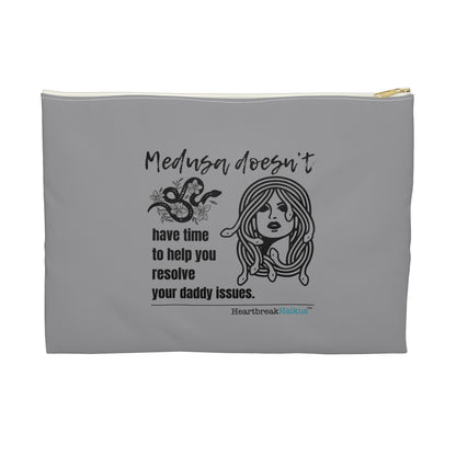 Medusa and Your Daddy Haiku - Accessory Pouch in Stone Grey
