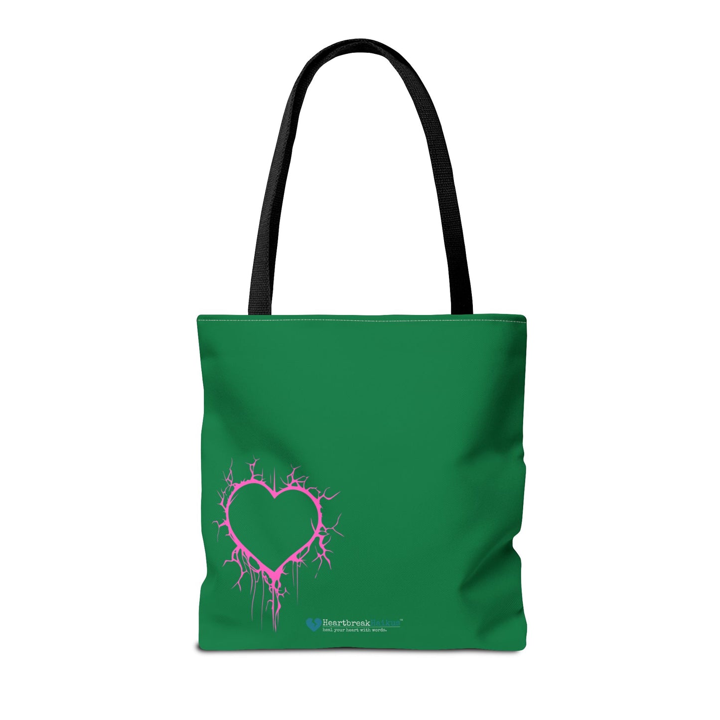 Lightning-Cracked Heart Tote Bag (in Wicked Green and Electric Pink) - (The Only Hearts Collection)