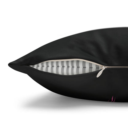 Lightning-Cracked Heart - Faux Suede Square Pillowcase (in Electric Pink)