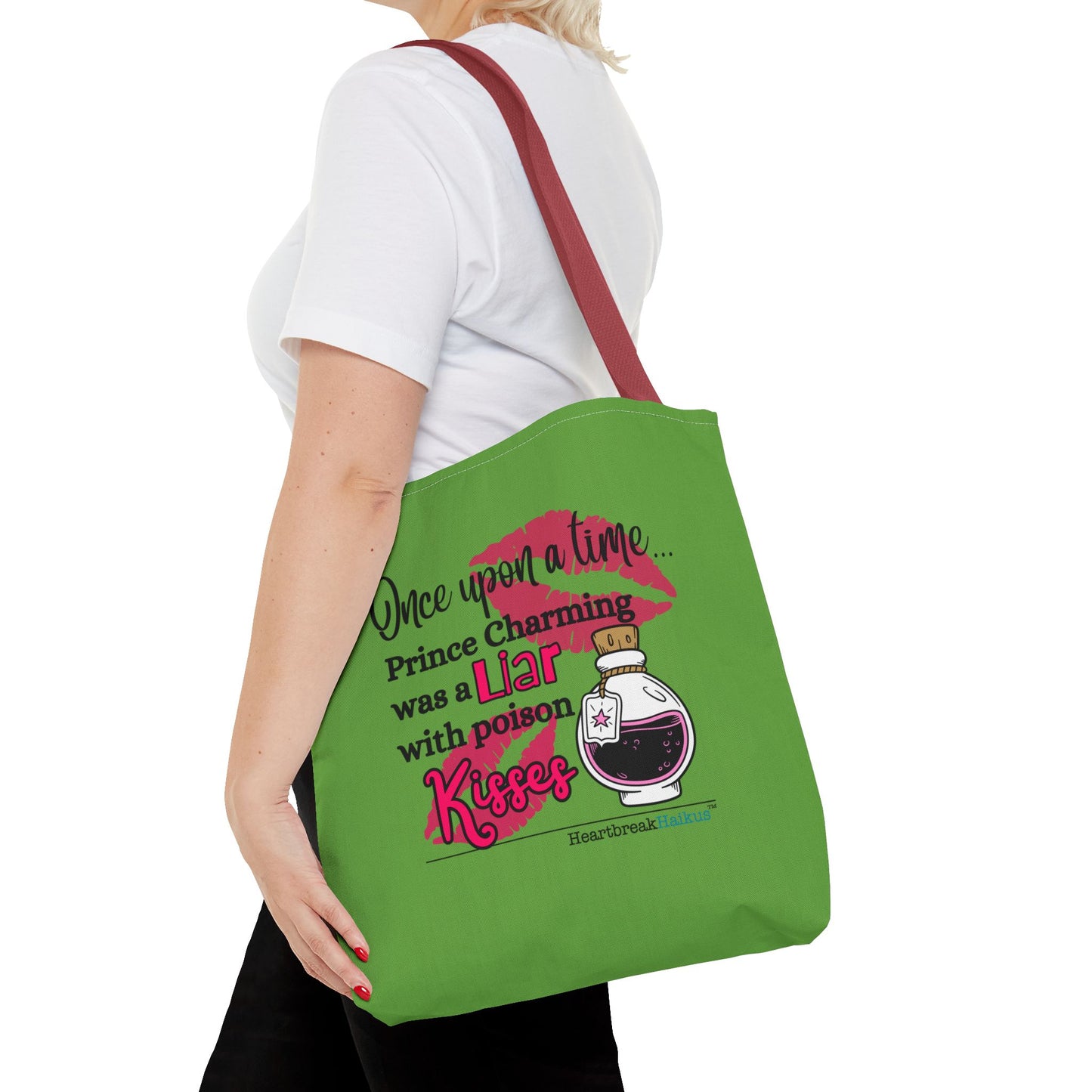 Prince Charming's Poison Kisses Haiku - Tote Bag (Dual-sided print in Wicked Green)