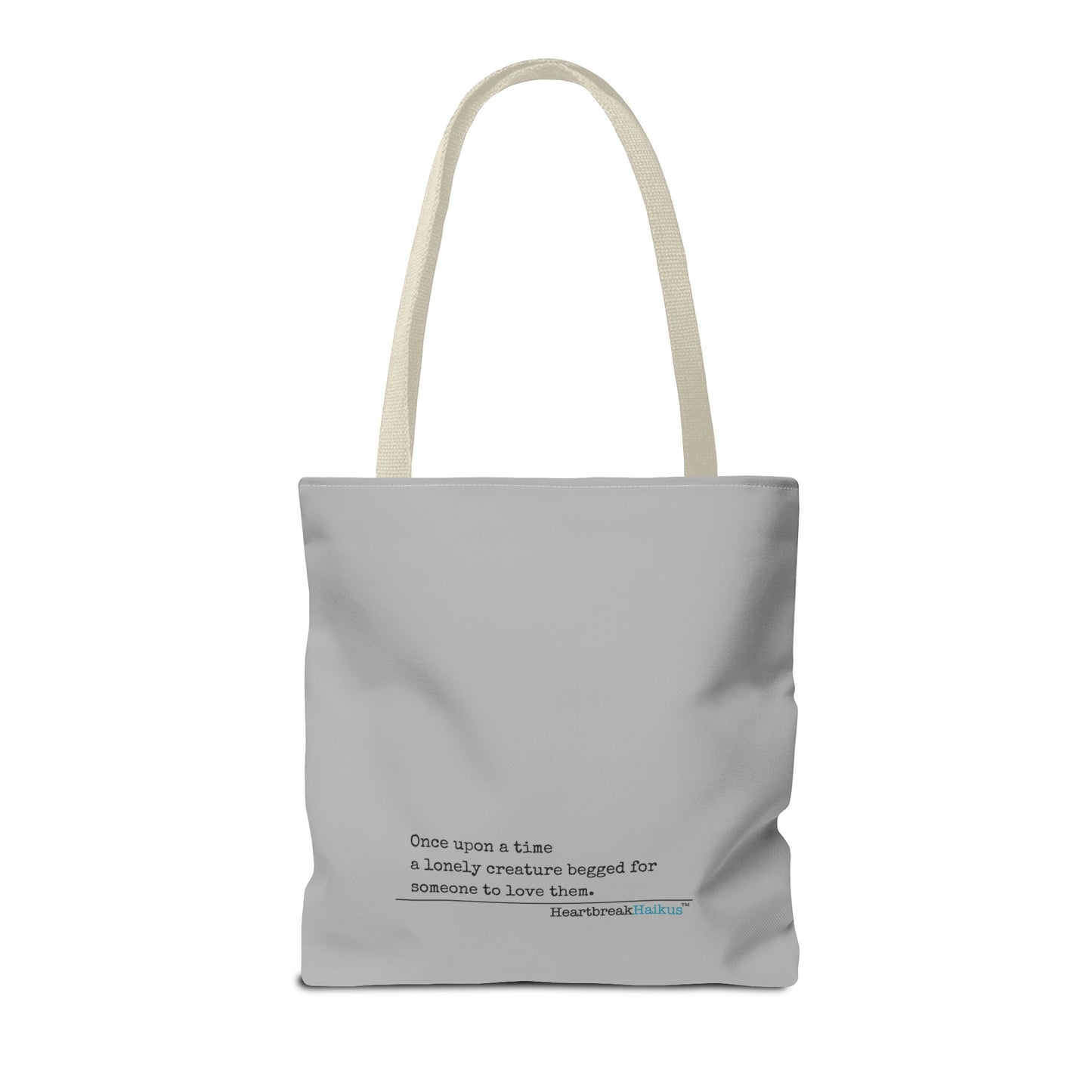 A Lonely Creature Begged Frankenstein Haiku - Tote Bag (Dual-sided print in light grey)