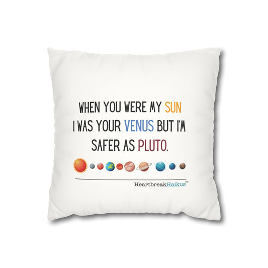 Safer as Pluto Haiku - Faux Suede Square Pillowcase
