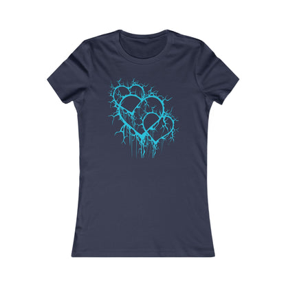 Three of Lightning Hearts - Slim-Fit T-Shirt (in Electric Blue)