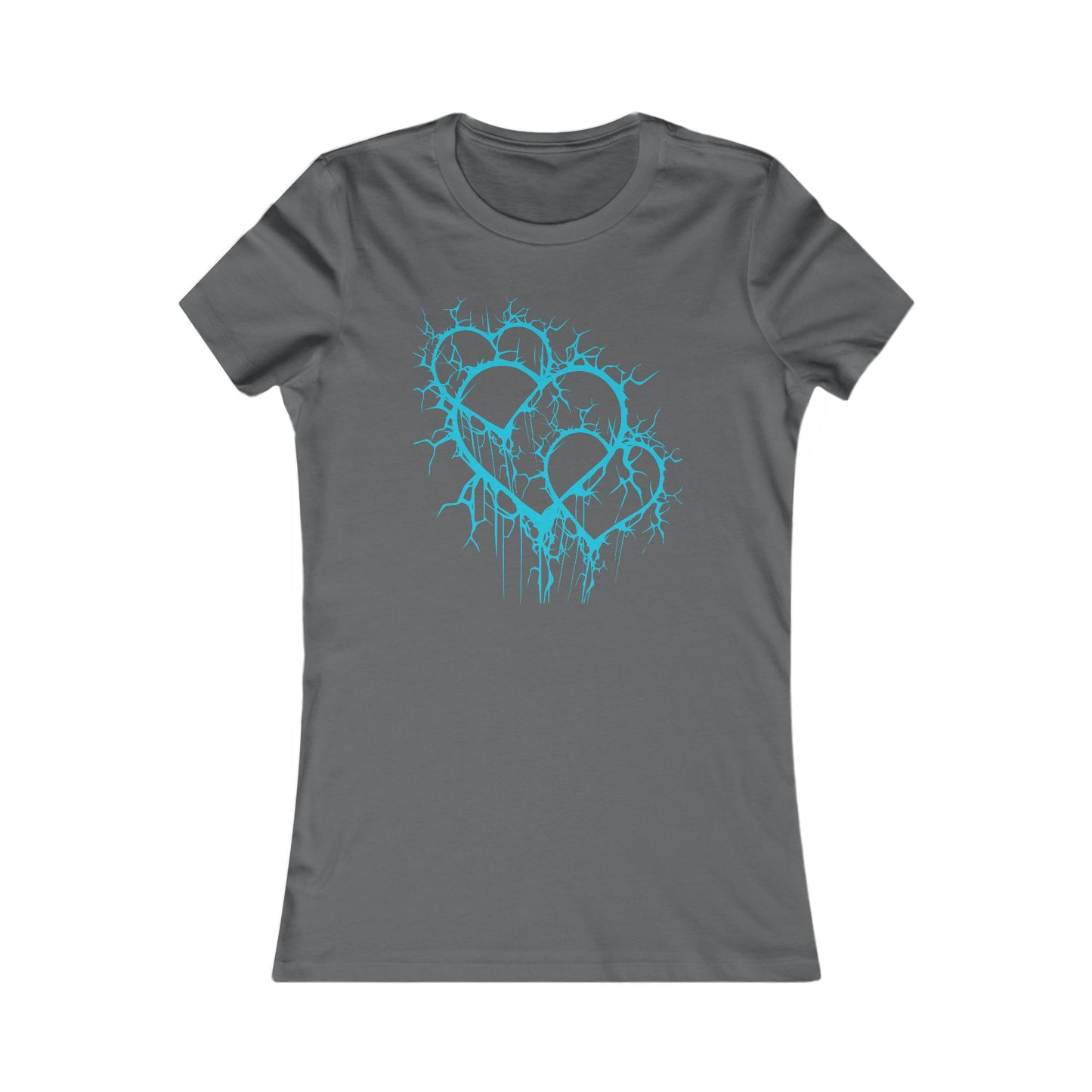 Three of Lightning Hearts - Slim-Fit T-Shirt (in Electric Blue)